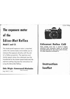 Edixa Wirgin Edixamat Reflex manual. Camera Instructions.